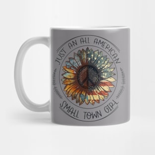 Sunflower Flag Just An American Small Town Girl Mug